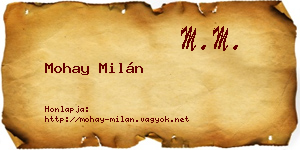 Mohay Milán névjegykártya