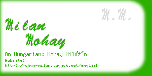 milan mohay business card